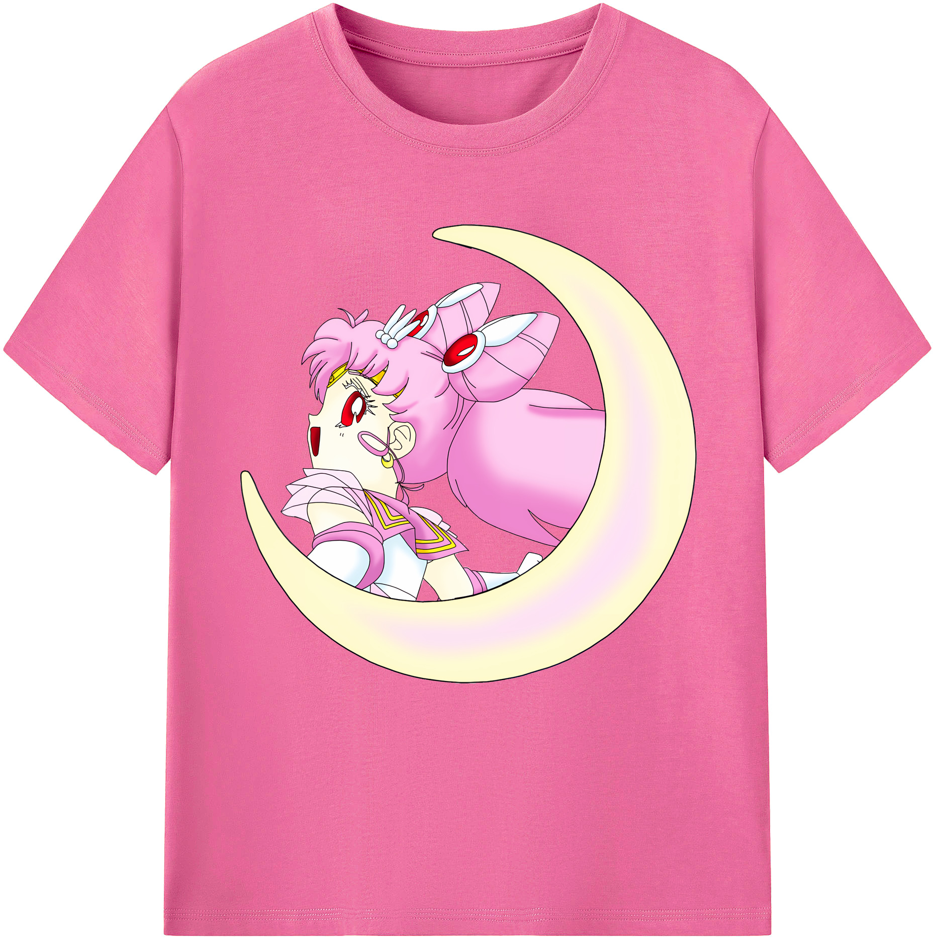 （画像用） 美少女戦士セーラームーン ちびうさ Sailor Moon Chibiusa Tsukino Usagi Small Lady Serenity レディースカジュアルプリントTシャツ（綿100％）